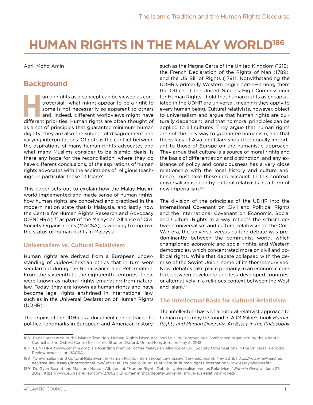 Human Rights in the Malay World186