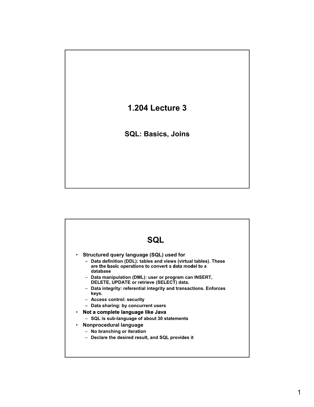 1.204 Lecture 3, Database: SQL Joins, Views, Subqueries