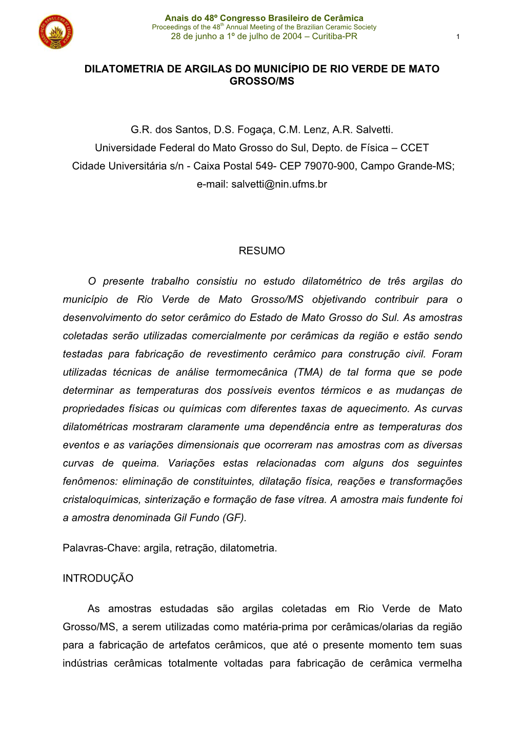 Propriedades Físicas De Corpos De Prova Das