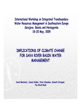 Implications of Climate Change for Sava River Basin Water Management