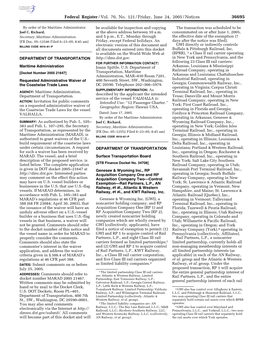 Federal Register/Vol. 70, No. 121/Friday, June 24, 2005/Notices