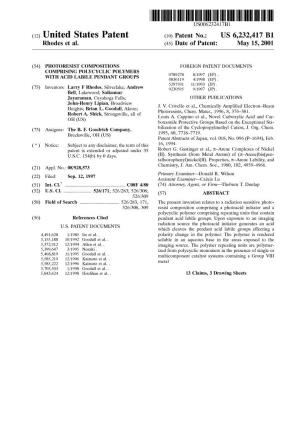 (12) United States Patent (10) Patent No.: US 6,232,417 B1 Rhodes Et Al