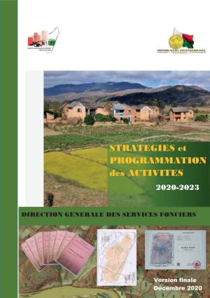 STRATEGIES Et PROGRAMMATION Des ACTIVITES 2020-2023