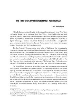 The Third Wave Governance: Revisit Alvin Toffler