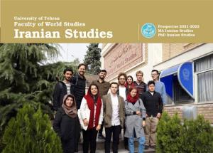 Iranian Studies Iranian Studies Phd Iranian Studies 2 University of Tehran Faculty of World Studies