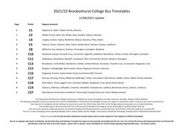 2021/22 Brockenhurst College Bus Timetables