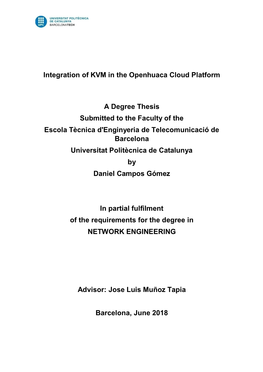 Integration of KVM in the Openhuaca Cloud Platform