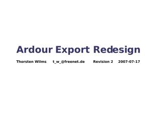 Ardour Export Redesign