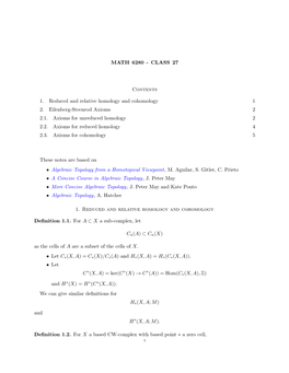 Math 6280 - Class 27