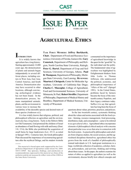 Agricultural Ethics