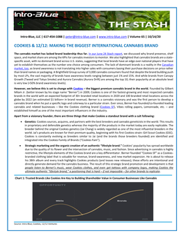 Making the Biggest International Cannabis Brand
