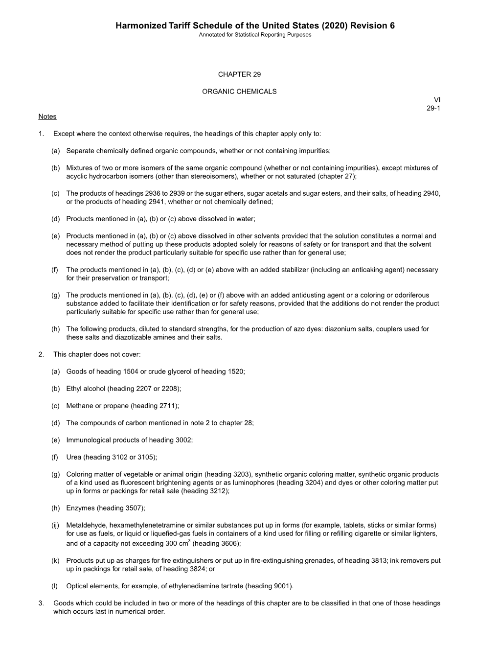 Harmonized Tariff Schedule of the United States (2020) Revision 6 Annotated for Statistical Reporting Purposes