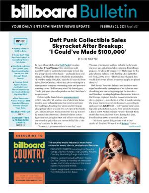 Daft Punk Collectible Sales Skyrocket After Breakup: 'I Could've Made
