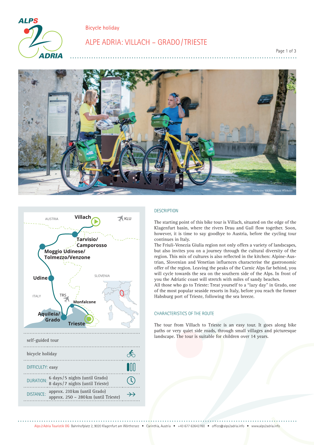 ALPE ADRIA: VILLACH – GRADO / TRIESTE Page 1 of 3