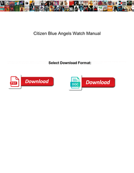 Citizen Blue Angels Watch Manual