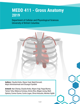 MEDD 411 - Gross Anatomy 2019 Department of Cellular and Physiological Sciences University of British Columbia