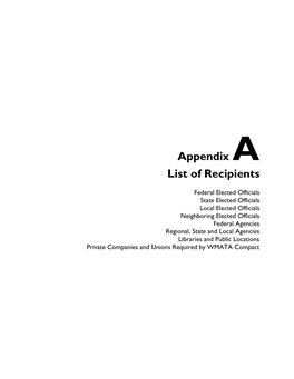 Appendix a List of Recipients