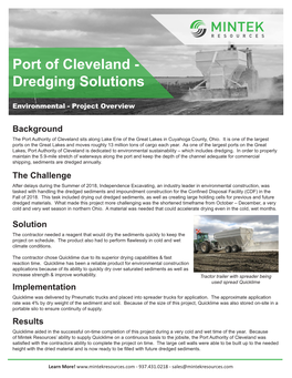 Port of Cleveland - Dredging Solutions
