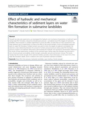 Effect of Hydraulic and Mechanical Characteristics of Sediment Layers