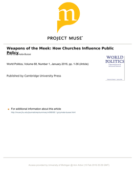 How Churches Influence Public Policy