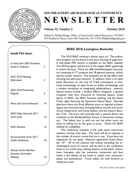 SEAC Newsletter Fall 2010.Pub