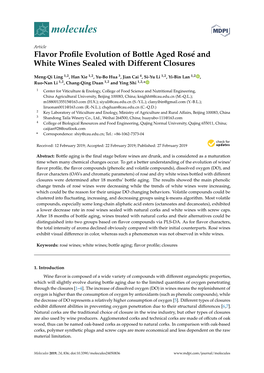 Flavor Profile Evolution of Bottle Aged Rosé and White Wines Sealed With