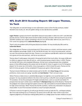 NFL Draft 2014 Scouting Report: QB Logan Thomas, Va Tech