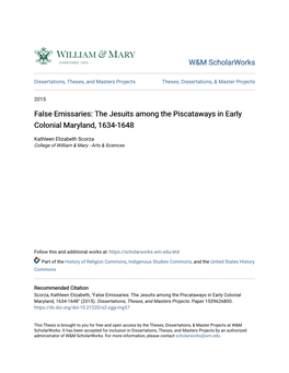 The Jesuits Among the Piscataways in Early Colonial Maryland, 1634-1648