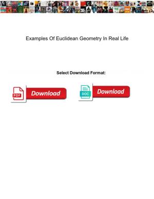 Examples of Euclidean Geometry in Real Life