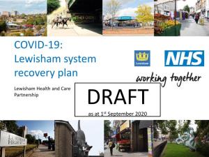 COVID-19: SEL System Recovery Plan Lewisham Borough