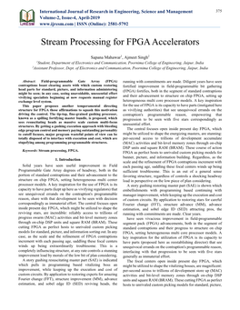 Stream Processing for FPGA Accelerators