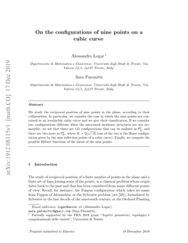 On the Configurations of Nine Points on a Cubic Curve