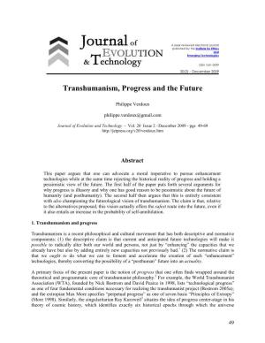 Transhumanism, Progress and the Future