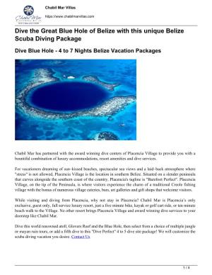 Dive the Great Blue Hole of Belize with This Unique Belize Scuba Diving Package