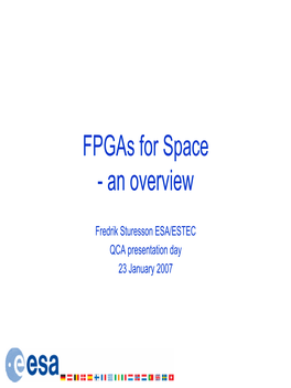 Fpgas for Space - an Overview