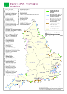England Coast Path - Stretch Progress 31St August 2021