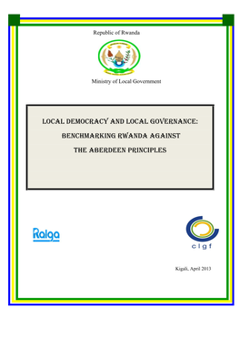 Local Democracy and Local Governance: Benchmarking Rwanda Against the Aberdeen Principles