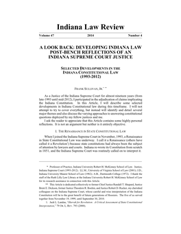 Indiana Law Review Volume 47 2014 Number 4