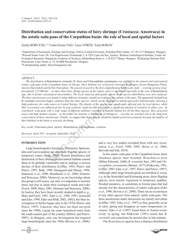 Distribution and Conservation Status of Fairy Shrimps (Crustacea: Anostraca) in the Astatic Soda Pans of the Carpathian Basin: the Role of Local and Spatial Factors