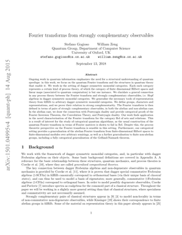 Fourier Transforms from Strongly Complementary Observables