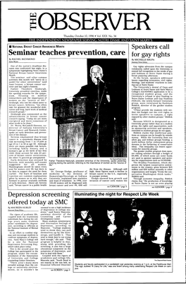 Seminar Teaches Prevention, Care for Gay Rights by RACHEL RICHMOND by MICHELLE KRUPA News Writer Assistant News Editor