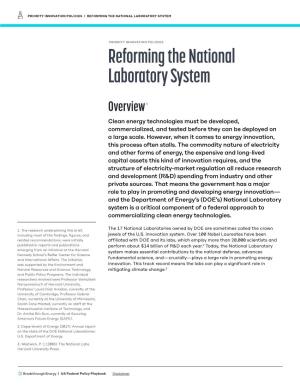 National Laboratory Reform