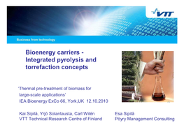 Bioenergy Carriers - Integrated Pyrolysis and Torrefaction Concepts