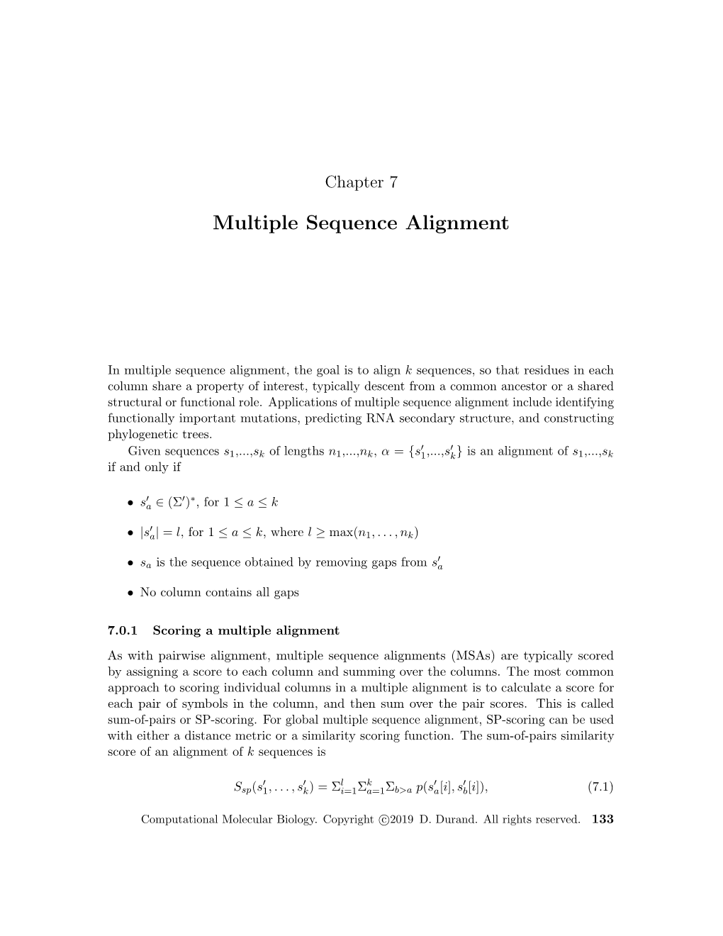 Multiple Sequence Alignment