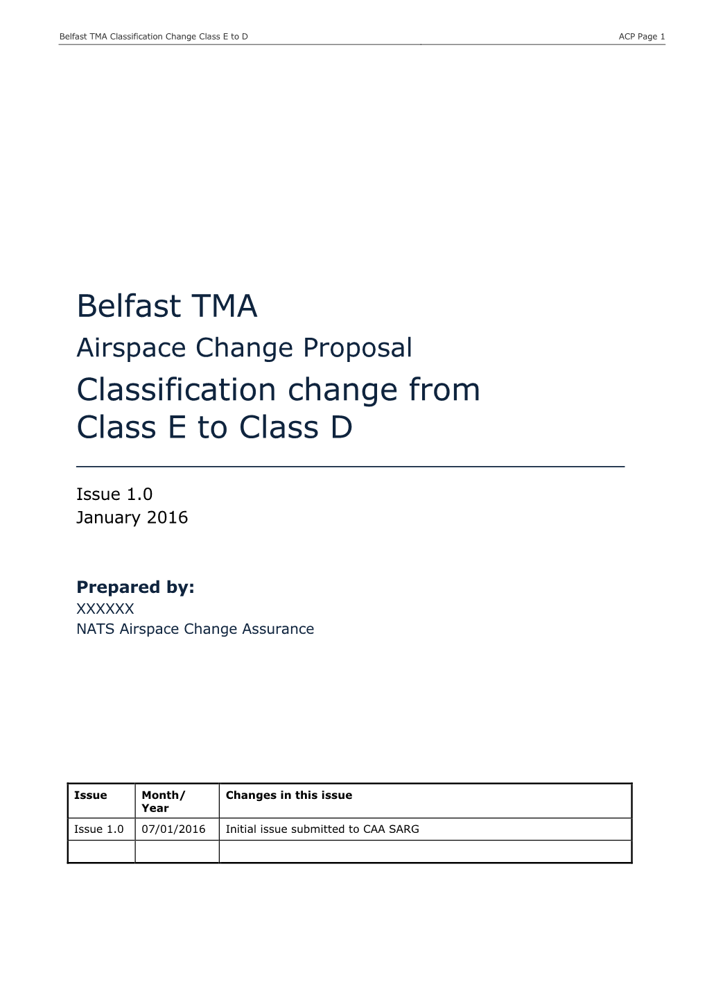 Formal Airspace Change Proposal