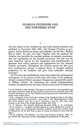 Feargus O'connor and the Northern Star*