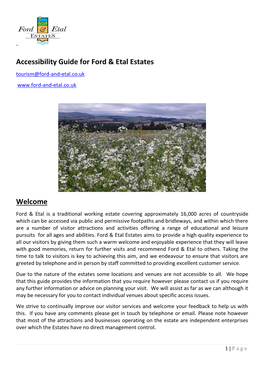 Accessibility Guide for Ford & Etal Estates Welcome