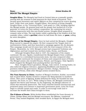 SG#38 the Mongol Empire