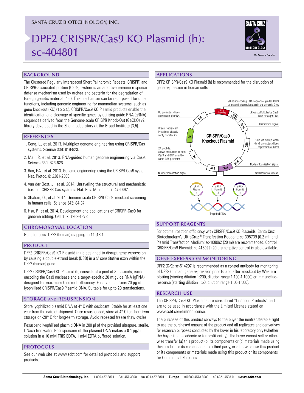 DPF2 CRISPR/Cas9 KO Plasmid (H): Sc-404801