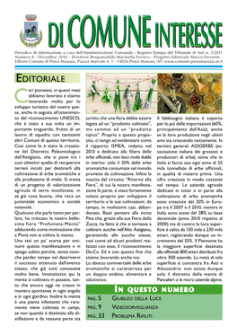Editoriale Marco Ferrante - Editore Comune Di Piovà Massaia, Piazza Marconi N